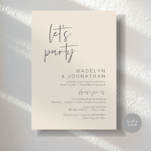 Let's Party, Wedding Elopement Dinner and Dancing Invitation