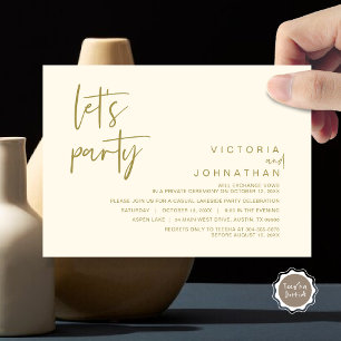 Let's Party, Wedding Elopement Party Invitation