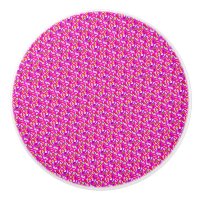 LETS PARTY WITH PINK MOSAIC CERAMIC KNOB (Front)