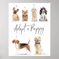 Let's Pawty Adopt A Puppy Sign
