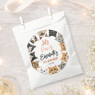 Let's Pawty Cat 5th Birthday   Custom Birthday Kid Favour Bags