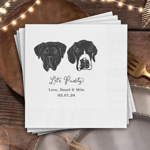 Let's Pawty Custom Dog Drawn Cocktail Wedding Napkin