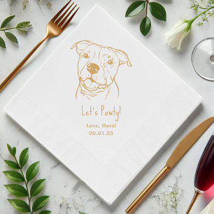 Let's Pawty Custom Pet Cocktail Napkins Wedding