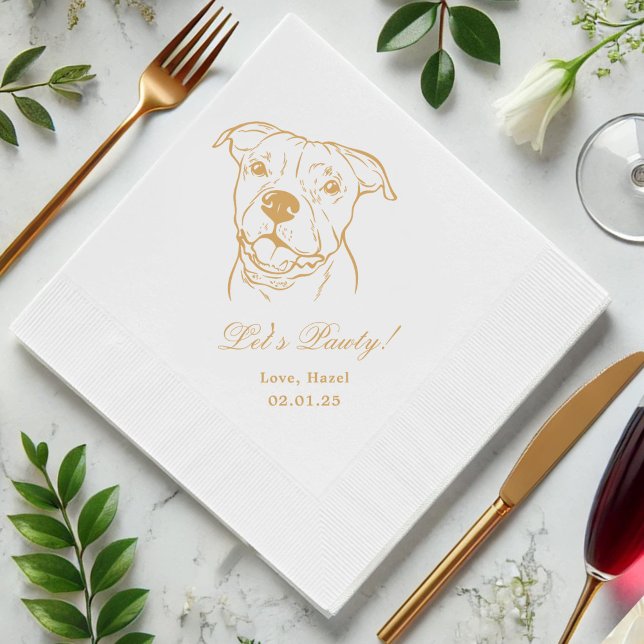 Let's Pawty Custom Pet Cocktail Napkins Wedding (Creator Uploaded)
