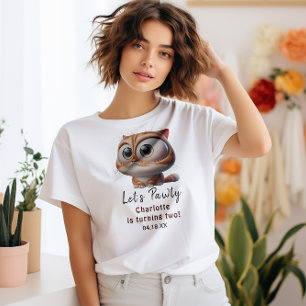 Let's Pawty! Cute Cat 2nd Birthday Party T-Shirt