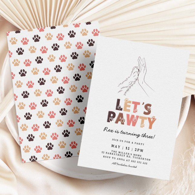 Let's Pawty Dog Birthday Invitation (Creator Uploaded)