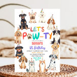 Let's Pawty Dog Lovers Pet Themed Kids Birthday Invitation<br><div class="desc">Let's Pawty Kids Birthday Invitation,  Pet Themed Birthday Invitation,  Animal Lovers Birthday Invitation,  Kids Dog Lovers Birthday Invitation, </div>