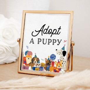 Lets Pawty Dog Party Adopt A Puppy Adoption Poster
