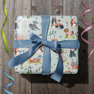 Lets Pawty Dog Puppy Birthday Party Wrapping Paper