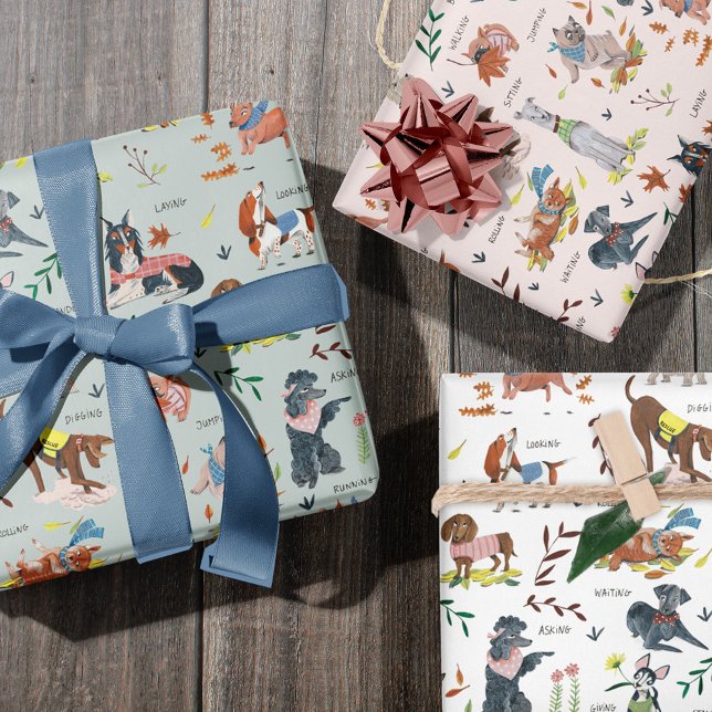 Lets Pawty Dog Puppy Birthday Party Wrapping Paper Sheet (Lets Pawty Dog Puppy Birthday Party Wrapping Paper Sheets)