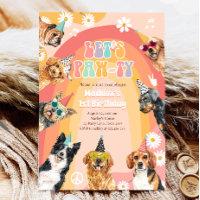 Let's Pawty Dog Retro Groovy Boy Birthday