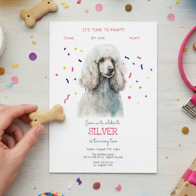 Let's pawty, dog's birthday party invitation (Creator Uploaded)