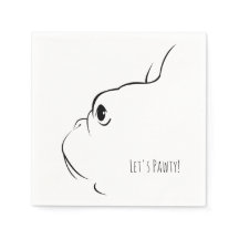 Let's Pawty French Bulldog Silhouette Napkins