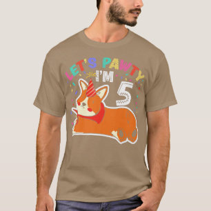 Lets Pawty Im 55th Birthday Corgi Dog1054 T-Shirt