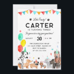 Let's Pawty Party Animal Kids Puppy Dog Birthday Invitation<br><div class="desc">Let's Pawty Party Animal Kids Puppy Dog Birthday</div>