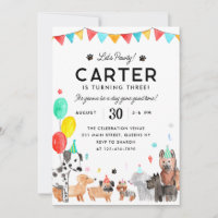 Let's Pawty Party Animal Kids Puppy Dog Birthday