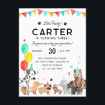 Let's Pawty Party Animal Kids Puppy Dog Birthday Postcard<br><div class="desc">Let's Pawty Party Animal Kids Puppy Dog Birthday</div>