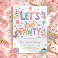 Let's Pawty Pastel Kitty Cat Girls Birthday Party