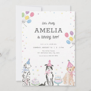 Let's Pawty Pastel Puppy Dog Birthday Invitation