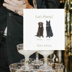 Let's Pawty! Personalised 2 Pet Cocktail II Napkin