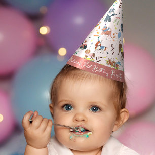 Lets Pawty Pink Dog Puppy Birthday Party Party Hat