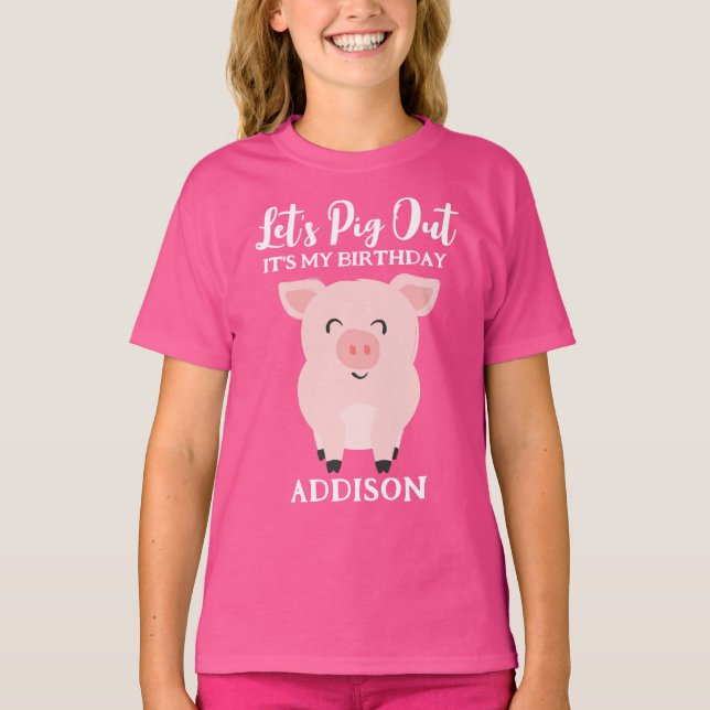 Let's Pig Out Farm Animal Birthday Party Shirt (Front)