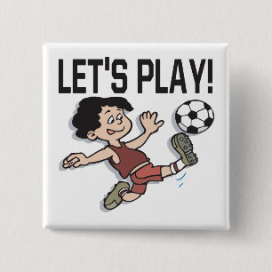 Lets Play 15 Cm Square Badge
