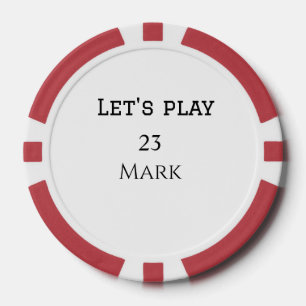 Let's play add name monogram letter sports masculi poker chips