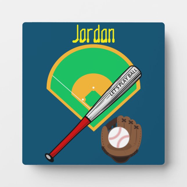 "Let's Play Ball" Baseball   Plaque (Front)