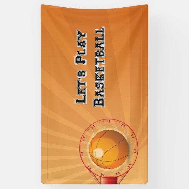Let's play Basketball banner (Vertical)