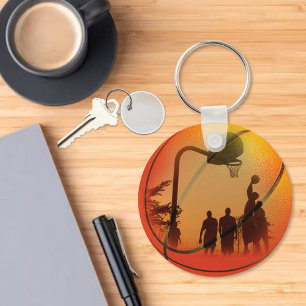 Lets Play Basketball Key Ring