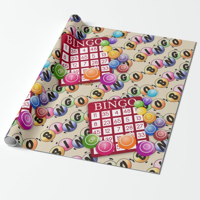 Lets Play Bingo Wrapping Paper (Unrolled)