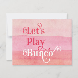 Let's Play Bunco Pink Modern Invitation