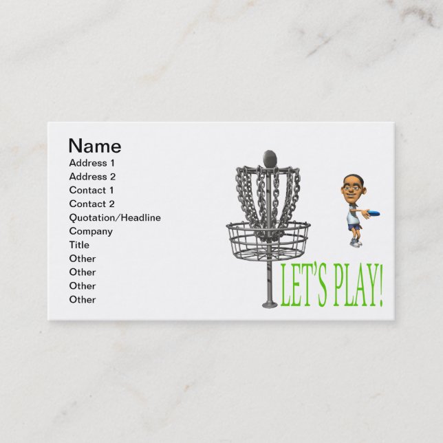 Lets Play Business Card (Front)