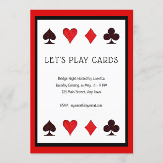Let's Play Cards, a Card Game Party Invitation