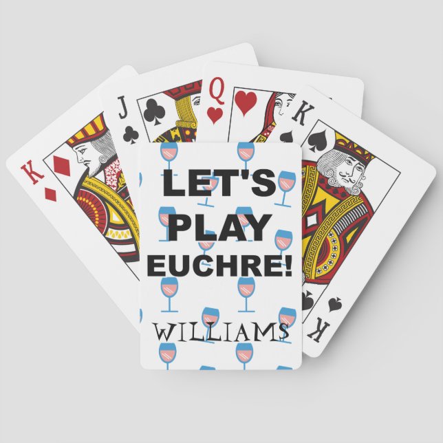 Let's Play Euchre! Wine Glass Theme Playing Cards (Back)