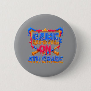 Let's Play Fourth Grade Baseball Drip Ice Cream 6 Cm Round Badge