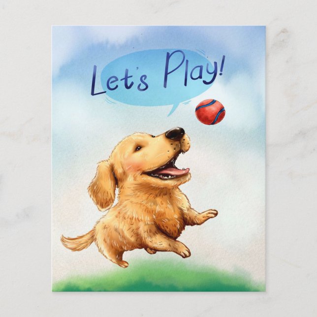 Let's Play | Golden Retriever Canvas Flyer (Front)