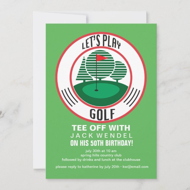 Let's Play Golf Invitation (Front)