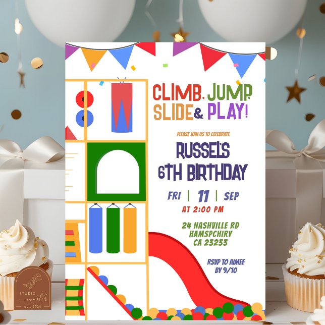 Let's Play Indoor Playground Birthday Invitation (Creator Uploaded)