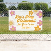 Lets Play Pickleball Mod Retro Flowers Custom Text