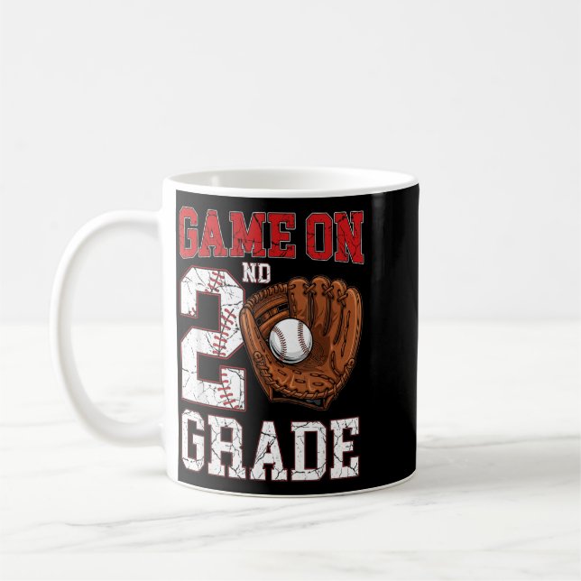 Let's Play Second 2nd Grade Baseball Back To Coffee Mug (Left)