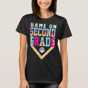 Let's Play Second 2nd Grade Baseball Back To T-Shirt