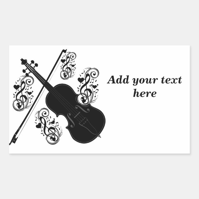 Let's Play,Violin_ Rectangular Sticker (Front)