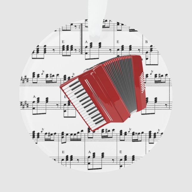 Let's Polka...red accordion, Ornament (Front)