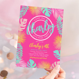 Let's Pool Party Birthday Invitation