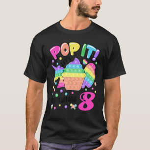 Let's Pop it I'm turning 8 Colourful 8th Birthday  T-Shirt