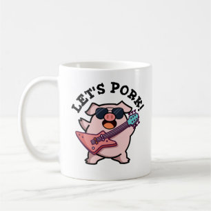Let's Pork Funny Rock Guitar Pig Pun Coffee Mug