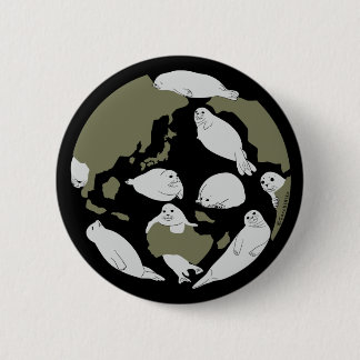 Let's Protect Earth With Seals 6 Cm Round Badge