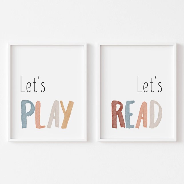 Let's read and let's play boho wall art set of 2 (Creator Uploaded)